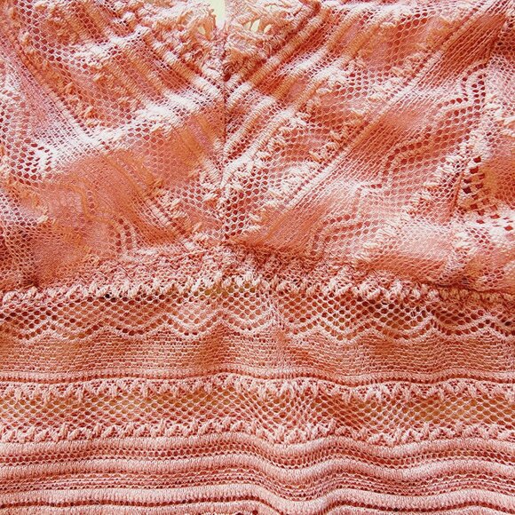 Coral Floral Lace Bralette Women's Size Large L SHEIN pullover - Picture 3 of 8